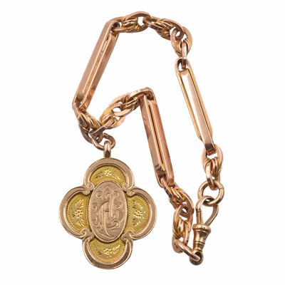 Lot A Victorian 9ct rose gold Albert watch chain