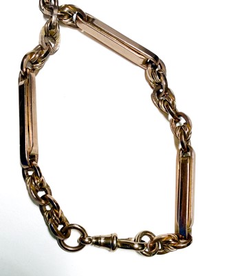 Lot 72 - A Victorian 9ct rose gold Albert watch chain