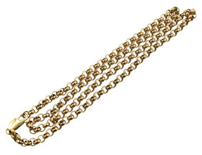 Lot 12 - A 9ct yellow gold belcher chain