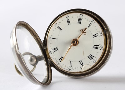 Lot 108 - A George II Silver Pocket Watch with Later Silver Repousse Pair Case