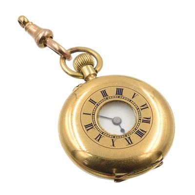 Lot 74 - A Late 19th/Early 20th Century Continental Yellow Metal Miniature or Fob Half-Hunter Watch