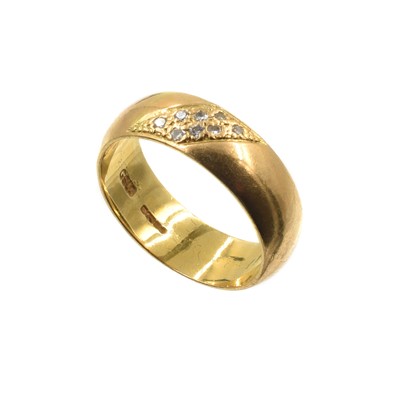 Lot A 22ct yellow gold and diamond band ring