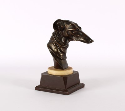 Lot Art Deco Patinated Bronze Bust of a Greyhound