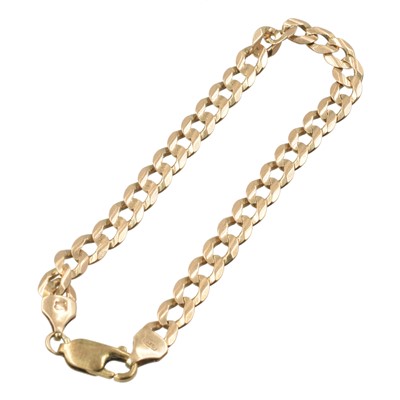 Lot A 9ct yellow gold curb link bracelet