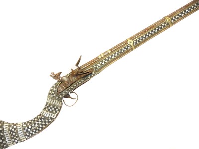 Lot Afghan flintlock Jezail, with 49.5 inch...