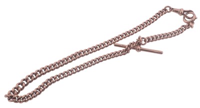 Lot 270 - A 9ct rose gold Albert chain
