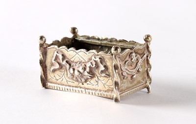 Lot A Small Late 19th Century German Silver Pseudo-Hanau Novelty Box