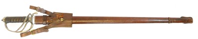 Lot British 1822 pattern sword and scabbard,...