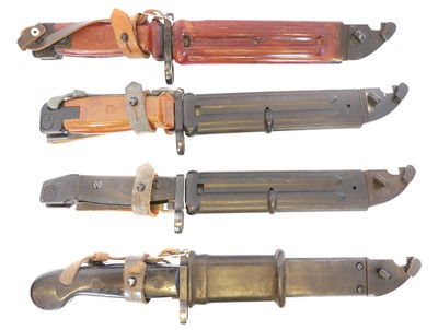 Lot Four variations of AKM / AK47 bayonets and...
