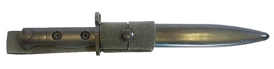 Lot SLR L1A3 bayonet and scabbard with frog. IF...