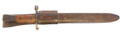 Lot Ross rifle MkI bayonet and scabbard, the...