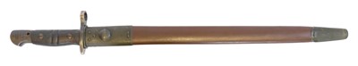 Lot US P17 bayonet and scabbard, 17inch fullered...