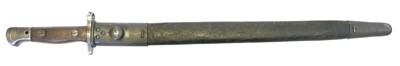 Lot 1907 pattern Lee Enfield bayonet and scabbard,...