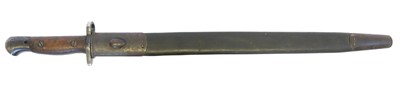 Lot 1907 pattern Lee Enfield bayonet and scabbard,...