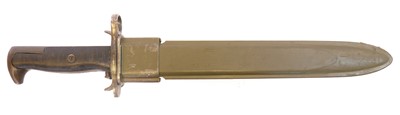 Lot US M1 Garand bayonet and scabbard, the ricasso...