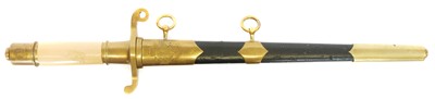 Lot Polish Naval dagger and scabbard, 9inch double...