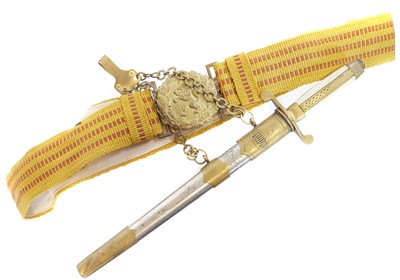 Lot Bulgarian Army dagger and scabbard with...