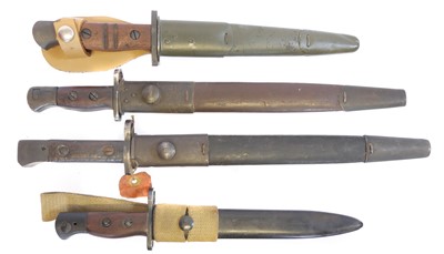 Lot Four Bayonets, to include a RFI MkII dated...