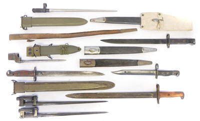 Lot Eight various bayonets and also seven...