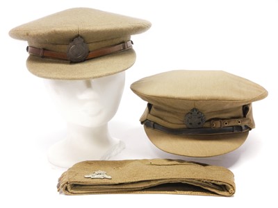Lot Two British officers peaked caps, one with...