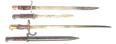 Lot Four bayonets, to include a S.98 saw back...