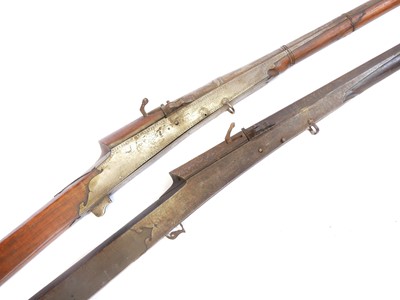 Lot Two Indian matchlock muskets, one with 51 inch...