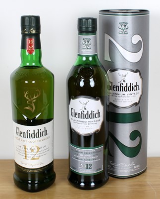 Lot 54 - 2 bottles Lot Fine Highland Single Malt Whisky from Glenfiddich