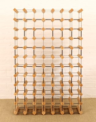 Lot 68 - 1 X 88 (8 by 11) bottle Wood and Metal Wine Rack