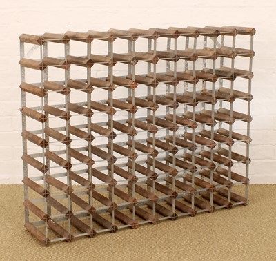 Lot 69 - 1 X 90 (9 by 10) bottle Wood and Metal Wine Rack
