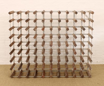 Lot 70 - 1 X 135 bottle (9 by 15) Wood and Metal Wine Rack