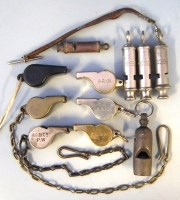 Lot 15 - Eleven whistles.