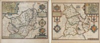 Lot 85 - John Speede, Two framed maps of Caermarden and Breknoke (2).