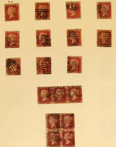 Lot 120 - GB early collection in Devon album with issues to 1913, include eleven 1d blacks and a selection of delivery company issues and telegraph stamps.