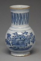 Lot 138 - Delft vase   painted with a floral spray, late