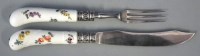 Lot 151 - Meissen knife and fork,   with basket moulding
