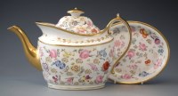 Lot 159 - Liverpool Herculaneum teapot and stand circa
