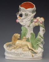 Lot 179 - Staffordshire flat back Lion.