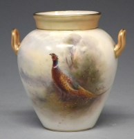 Lot 223 - Royal Worcester vase signed Stinton.