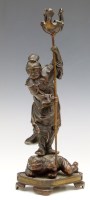 Lot 280 - Japanese bronze of a Warrior.