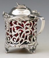Lot 323 - Silver preserve pot.