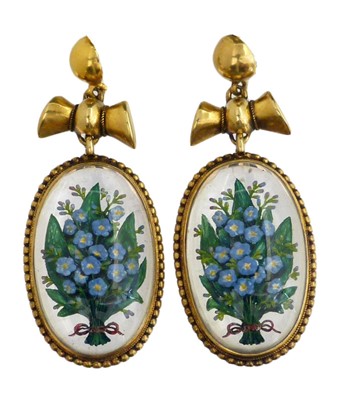 Lot 342 - A pair of late Victorian Essex Crystal earrings