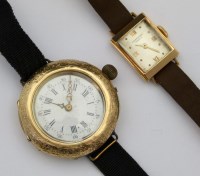 Lot 385 - IWC gold lady's watch and a Swiss lady's early