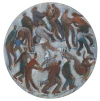 Lot 412 - Jiri Borsky, Skaters, oil.