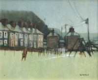 Lot 414 - John W. Lines (British, b.1938), Valley Wet, oil.