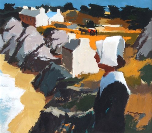 Lot 428 - Donald McIntyre, Plougrescant, Brittany, acrylic.