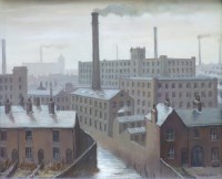 Lot 439 - Steven Scholes, Mills and River, 1962, oil.