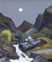 Lot 472 - David Barnes, Mountainous riverscape, oil.