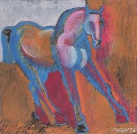 Lot 488 - Geoffrey Key, Horse, mixed media.