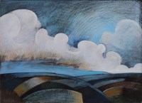 Lot 489 - Geoffrey Key, Climbing Cloud, mixed media.