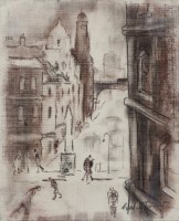 Lot 490 - William Turner, Oxford Road, Manchester, oxide drawing.